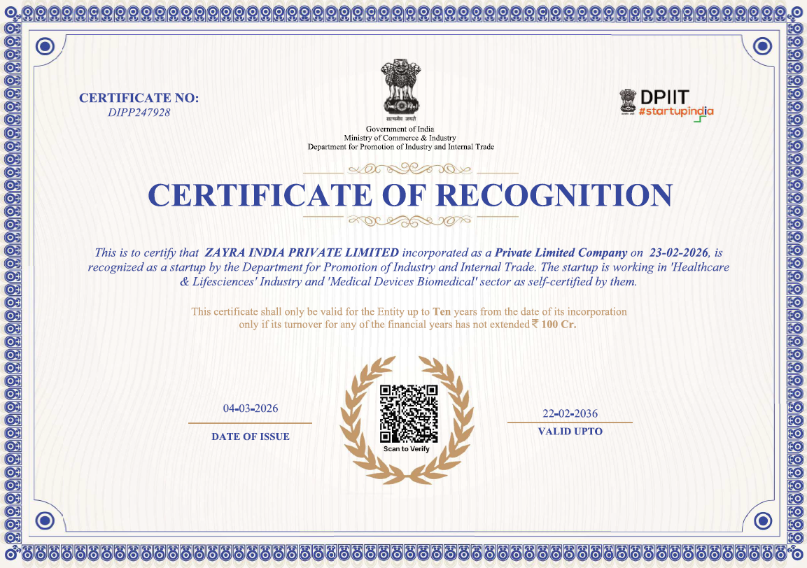 DPIIT Recognition Certificate — Government of India